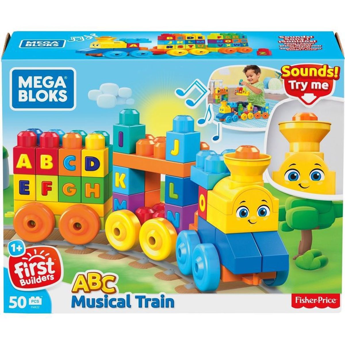 MATTEL - MEGA BLOKS ABC Tren de Aprendizaje 60 piezas