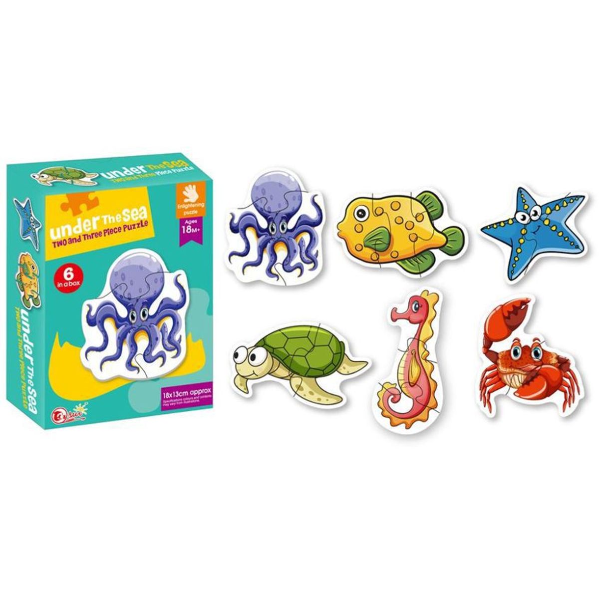 JUGUETELANDIA - ROMPECABEZAS FIGURAS ANIMALES MARINOS CAJA