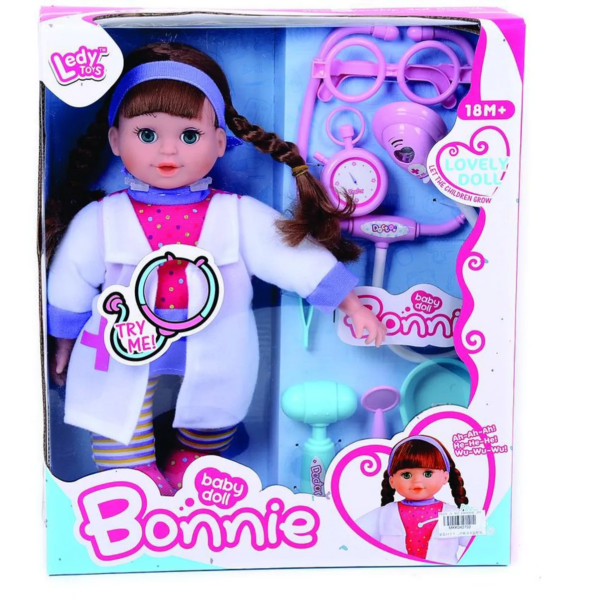 JUGUETELANDIA - MUÑECA DOCTORA SONIDOS CAJA.