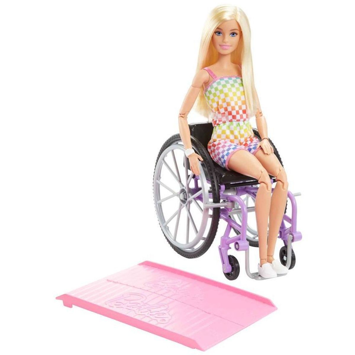 BARBIE - Barbie Fashionista Muñeca Silla de Ruedas Morada Mattel