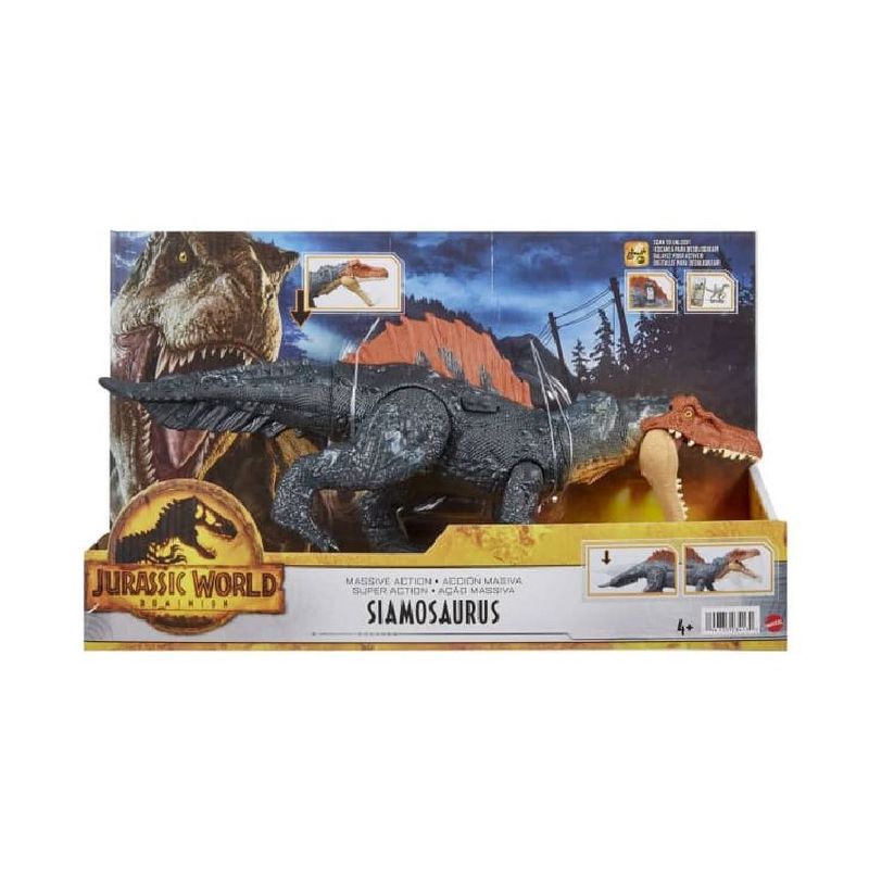 JURASSIC WORLD - Jurassic World Dinosaurio Siamosaurus Acción Masiva Mattel