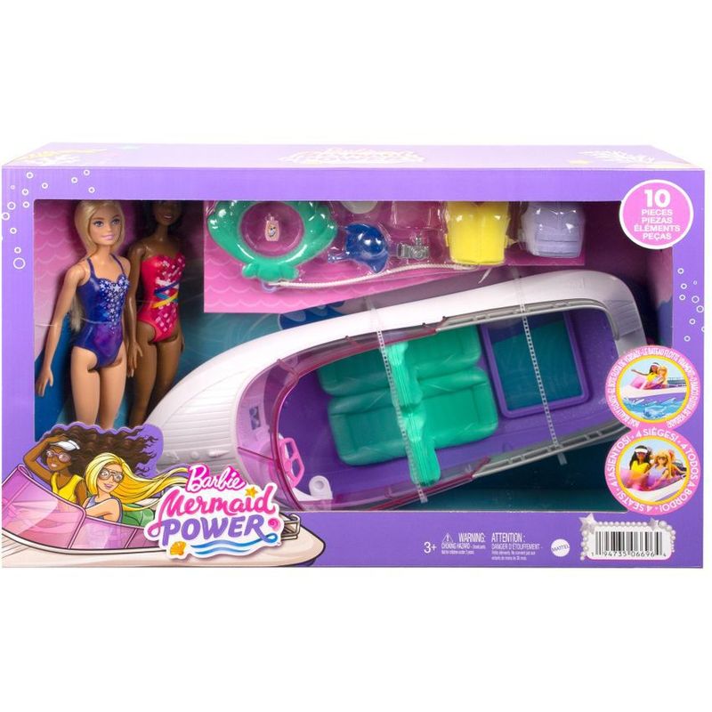 BARBIE - Barbie Muñeca Mermaid Power Bote Con Muñecas Mattel