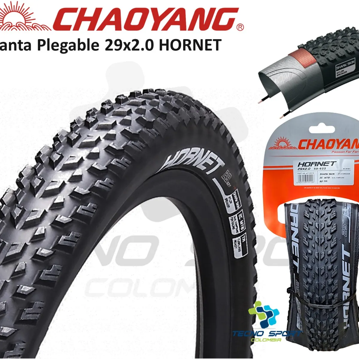 CHAOYANG - Llanta Bicicleta 29x2 Chaoyang Plegable Nylon Antipinchazo