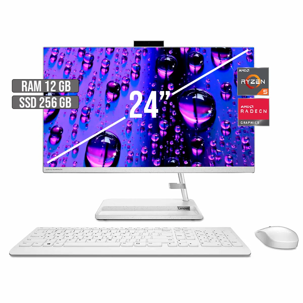 LENOVO - TODO EN UNO LENOVO AIO 3 AMD RYZEN 5-7430U SSD 256GB RAM 12GB LED 24" FHD