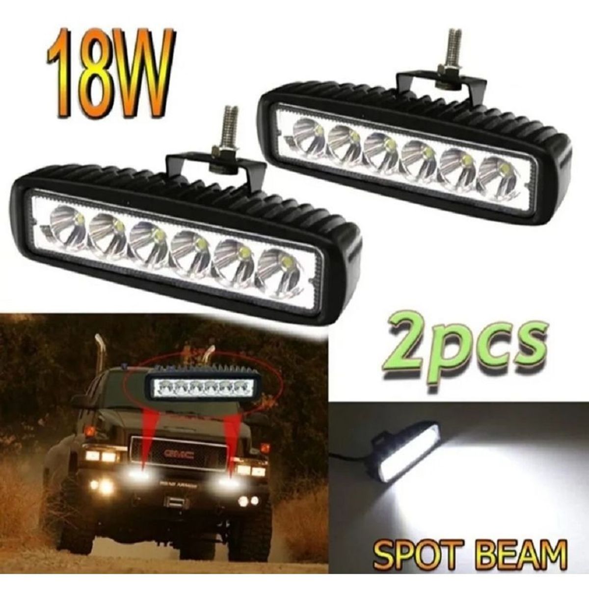 LEDMAX - 2 exploradoras aluminio 4000lm moto/carro luz blanca fija