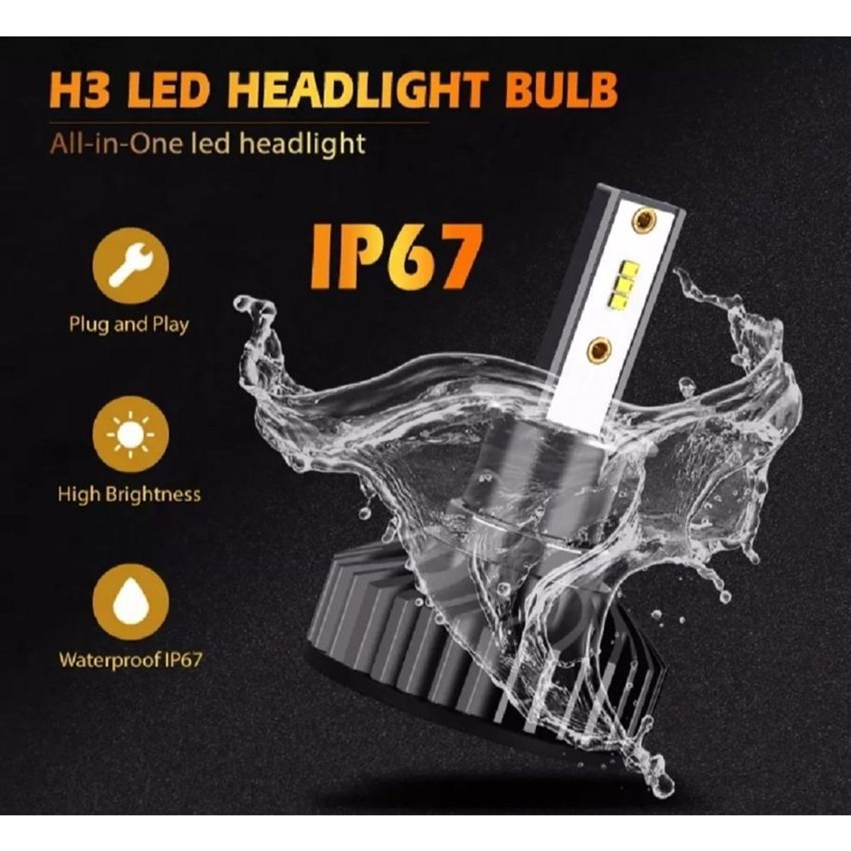 LEDMAX - Par bombillos led h3 infitary 16000 lumens luz blanca