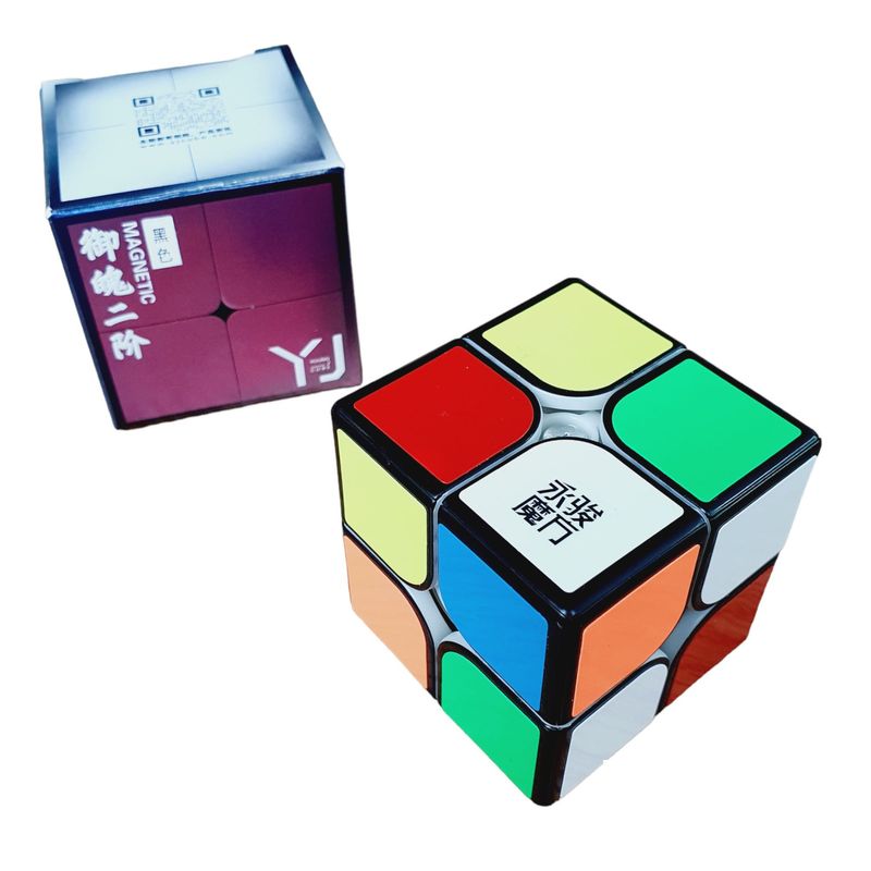 YJ - Cubo Rubik Yupo V2 M 2x2 Magnético Moyu Yj Profesional Negro