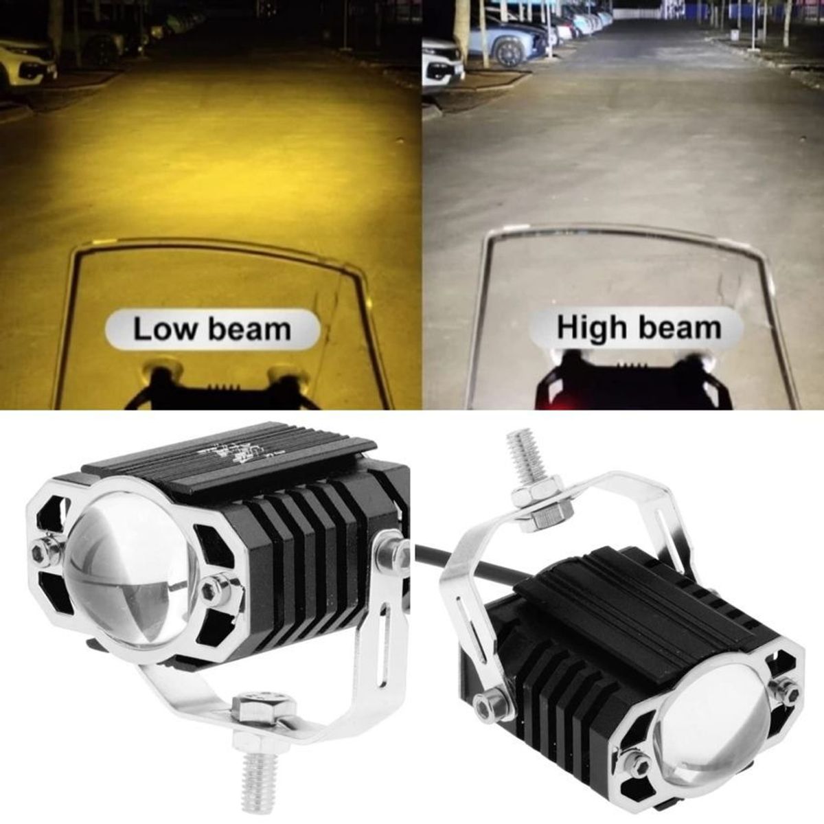 UNIVERSAL - 2 exploradoras led blanco y rompe niebla 10000lm carro moto