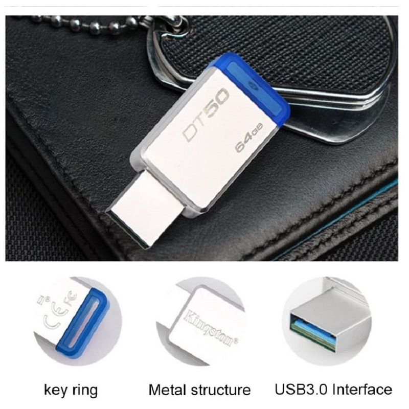 KINGSTON - Kingston memoria usb 64gb datatraveler50 metalica original