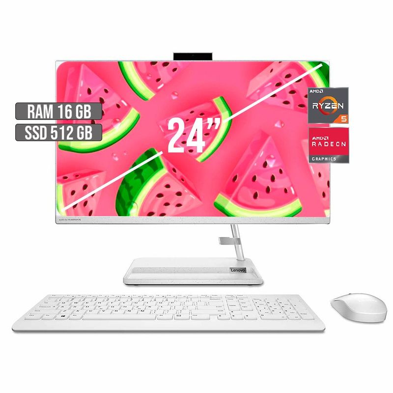 LENOVO - TODO EN UNO LENOVO AIO 3 AMD RYZEN 5-7530U SSD 512GB RAM 16GB LED 24" FHD
