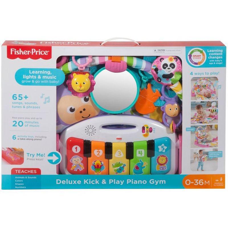 MATTEL - FISHER PRICE GIMNASIO DELUXE PIANO PATADITAS MUSICALES ROSA