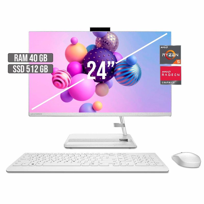 LENOVO - TODO EN UNO LENOVO AIO 3 AMD RYZEN 5-7530U SSD 512GB RAM 40GB LED 24" FHD