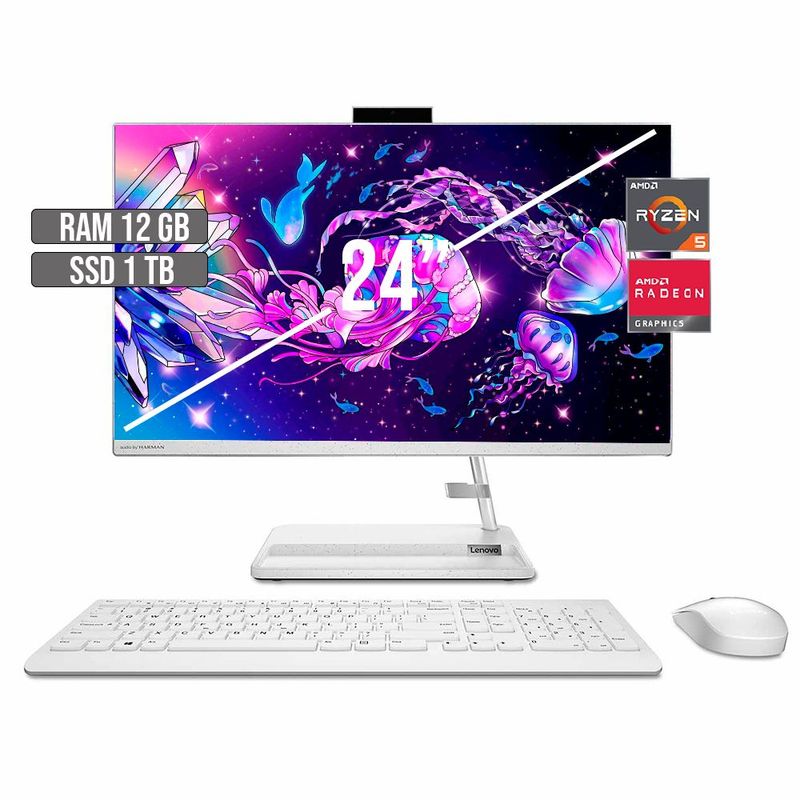 LENOVO - TODO EN UNO LENOVO AIO 3 AMD RYZEN 5-7530U SSD 1TB RAM 12GB LED 24" FHD