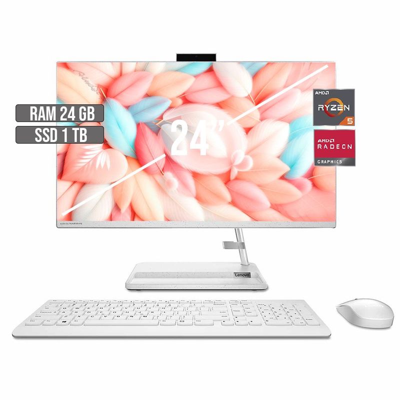 LENOVO - TODO EN UNO LENOVO AIO 3 AMD RYZEN 5-7530U SSD 1TB RAM 24GB LED 24" FHD