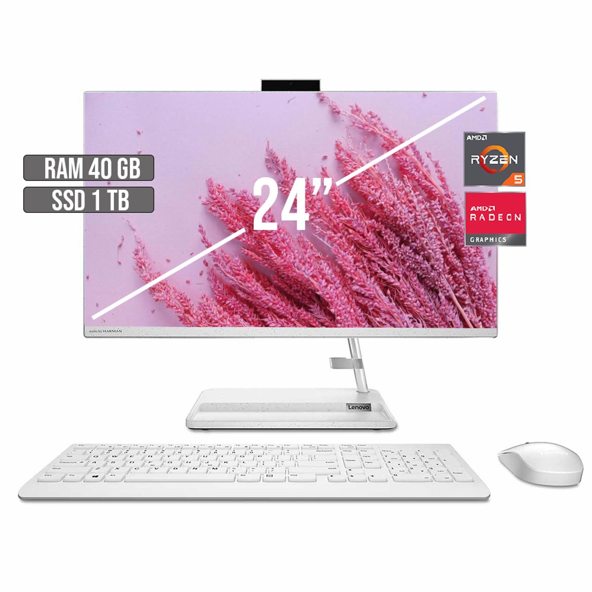 LENOVO - TODO EN UNO LENOVO AIO 3 AMD RYZEN 5-7430U SSD 1TB RAM 40GB LED 24" FHD