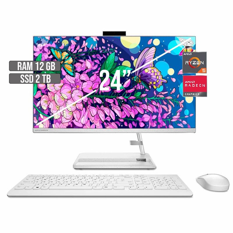 LENOVO - TODO EN UNO LENOVO AIO 3 AMD RYZEN 5-7530U SSD 2TB RAM 12GB LED 24" FHD