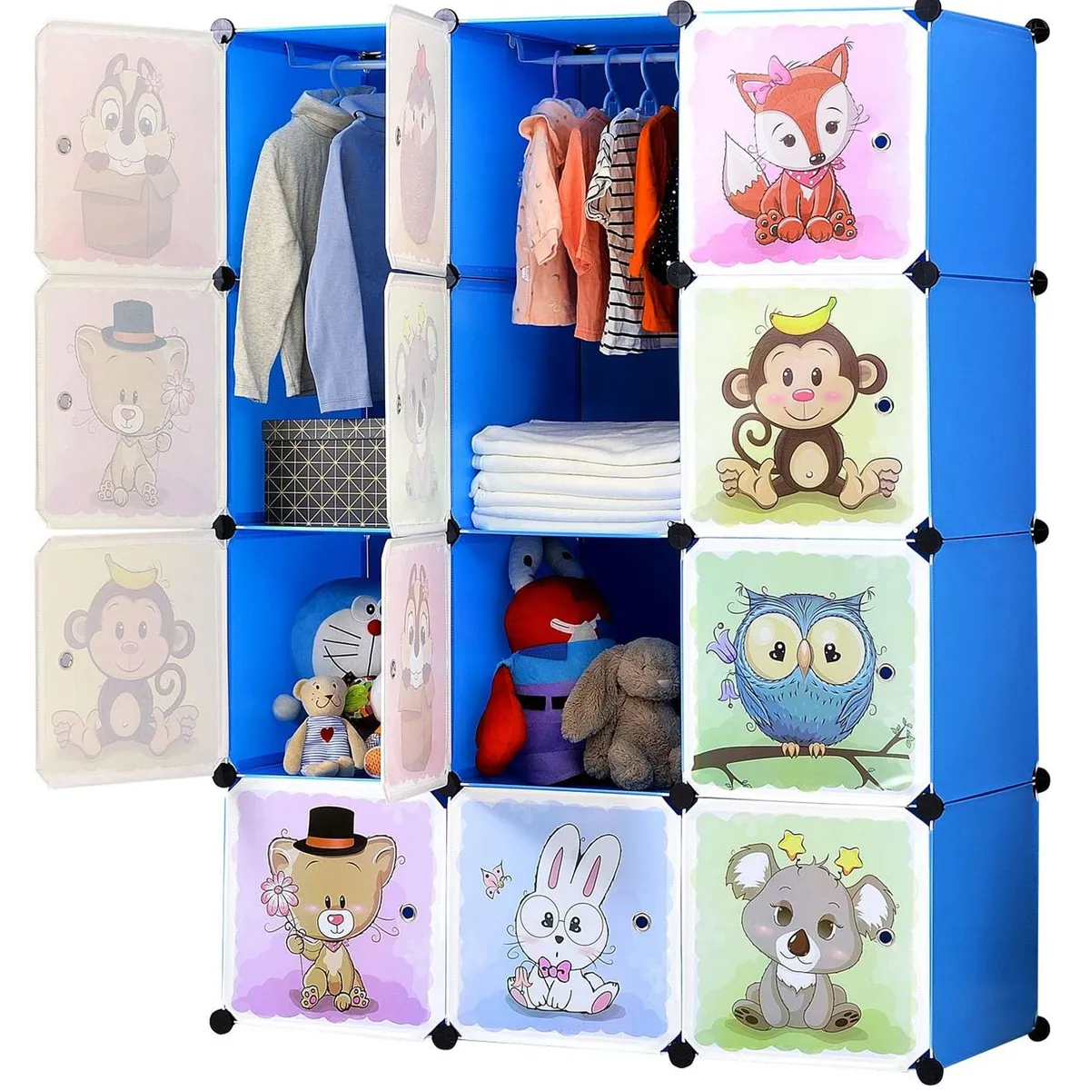 ONE PIXEL - Armario Organizador Modulable de Ropa y Juguetes ONE PIXEL Para Bebes - Azul