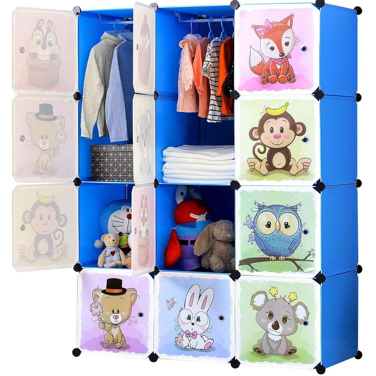 ONE PIXEL - Armario Organizador Modulable de Ropa y Juguetes ONE PIXEL Para Bebes - Azul