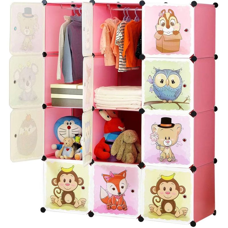 ONE PIXEL - Armario Organizador Modulable de Ropa y Juguetes ONE PIXEL Para Bebes - Rosado