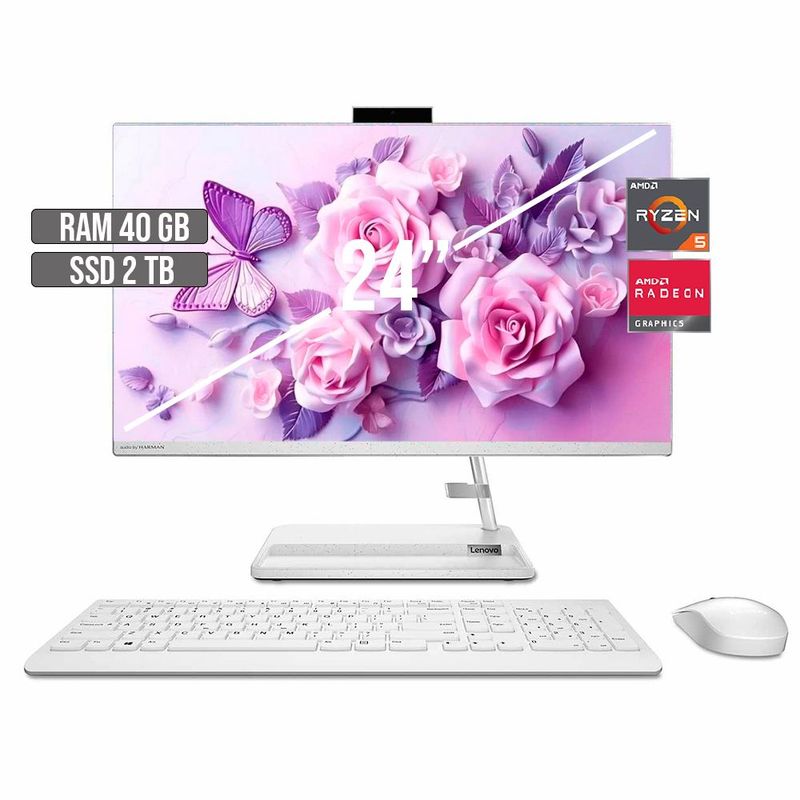 LENOVO - TODO EN UNO LENOVO AIO 3 AMD RYZEN 5-7530U SSD 2TB RAM 40GB LED 24" FHD