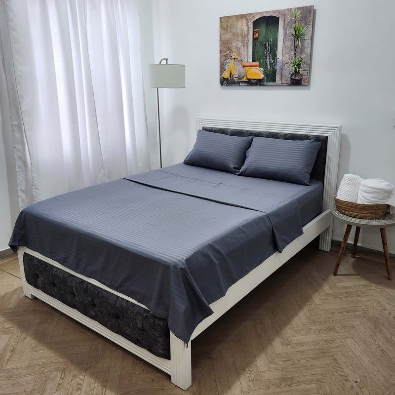 HOGARETO - Juego de Sábanas  Cama King Hogareto Gris 3200.