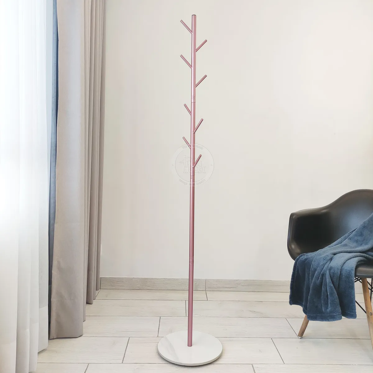 INDUHOGAR - Perchero de lujo color oro rosa con base tipo marmol marca induhogar