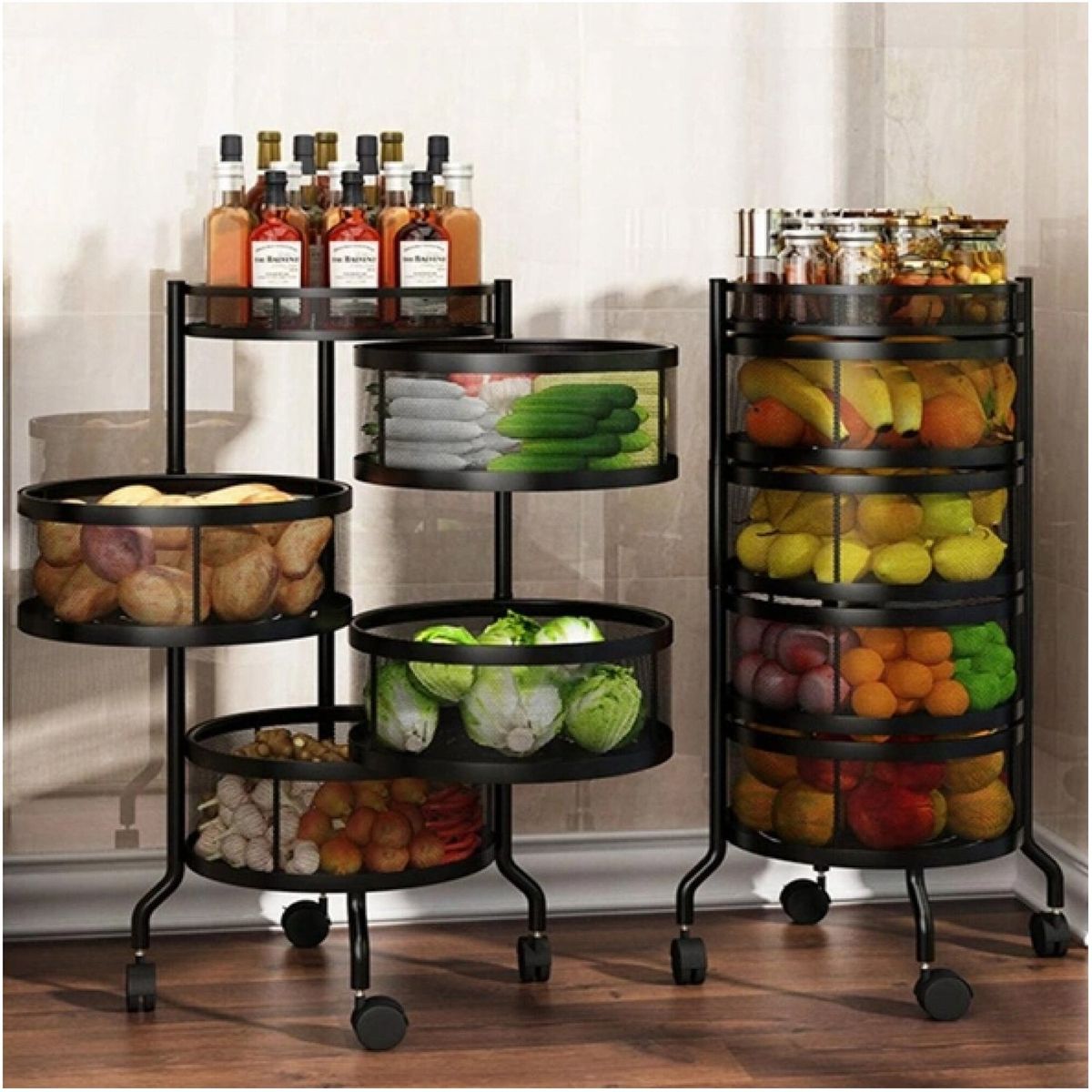 ONE PIXEL - Organizador Estante De Almacenamiento De Cocina Giratorio Verduras