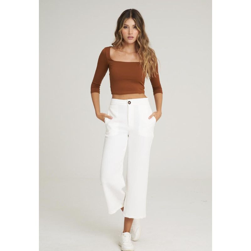 RAGGED - Pantalon Culotte Tamara Blanco Ragged