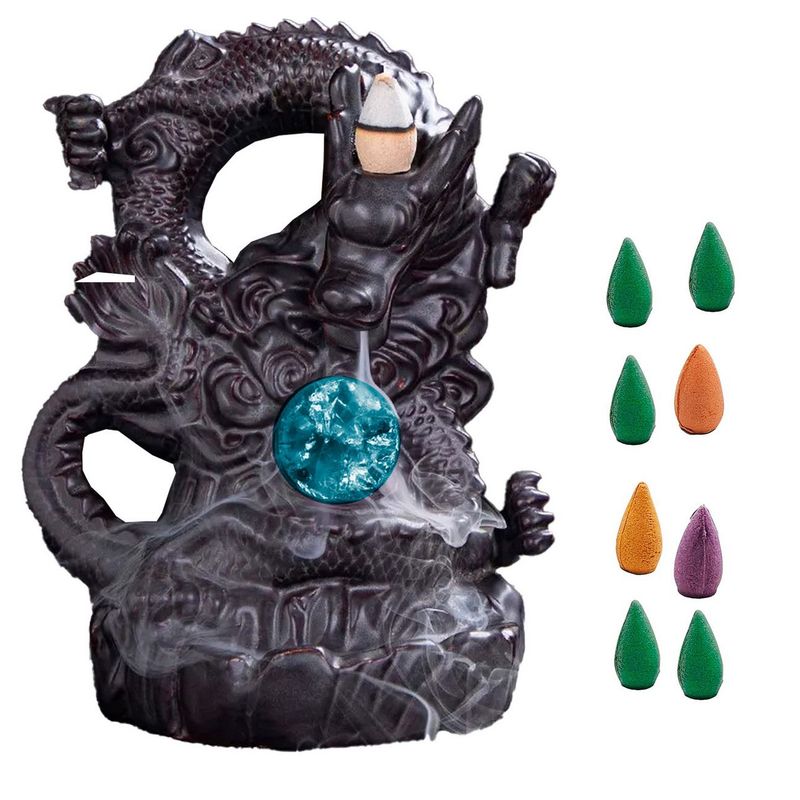 DAYOSHOP - Dragon Quemador Incienso Proteccion + Cono De Incienso 0321