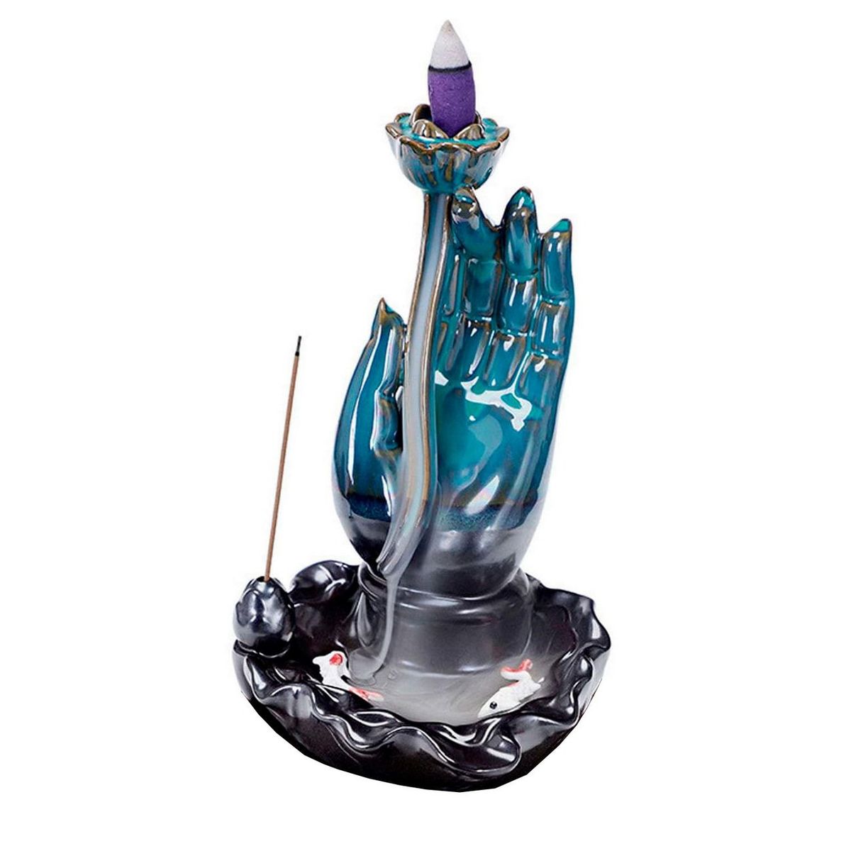 DAYOSHOP - Mano Buda Sabio Quemador Incienso + Cono De Incienso 0319