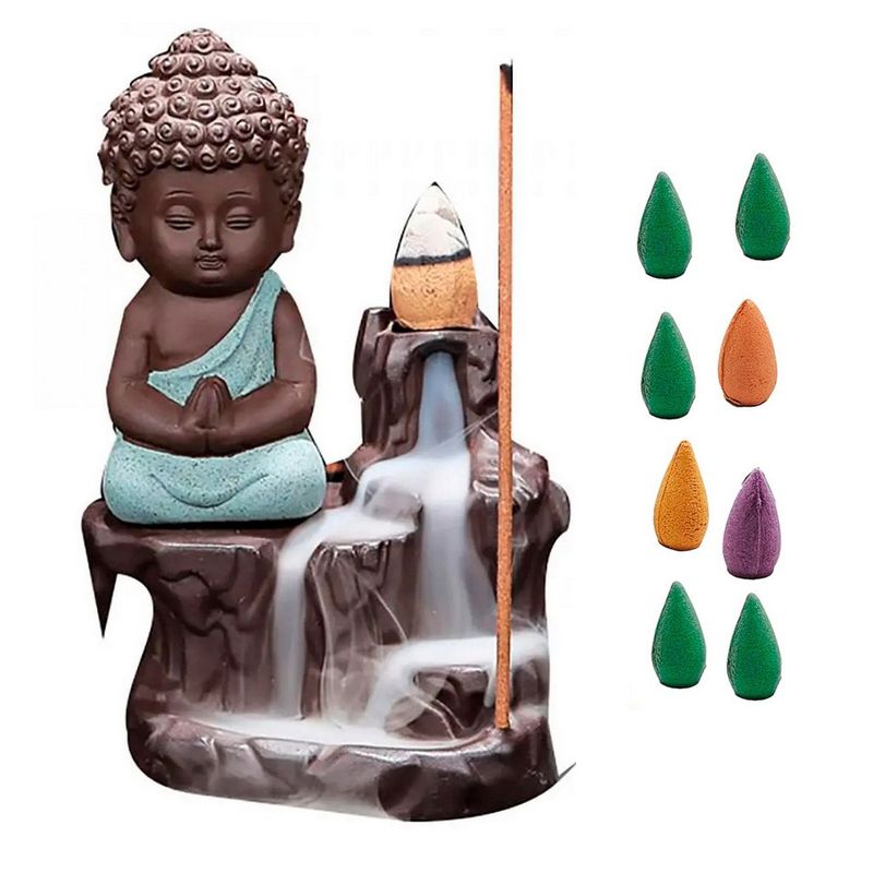 DAYOSHOP - Buda Om Quemador Incienso Sabiduria+ Cono De Incienso 0324