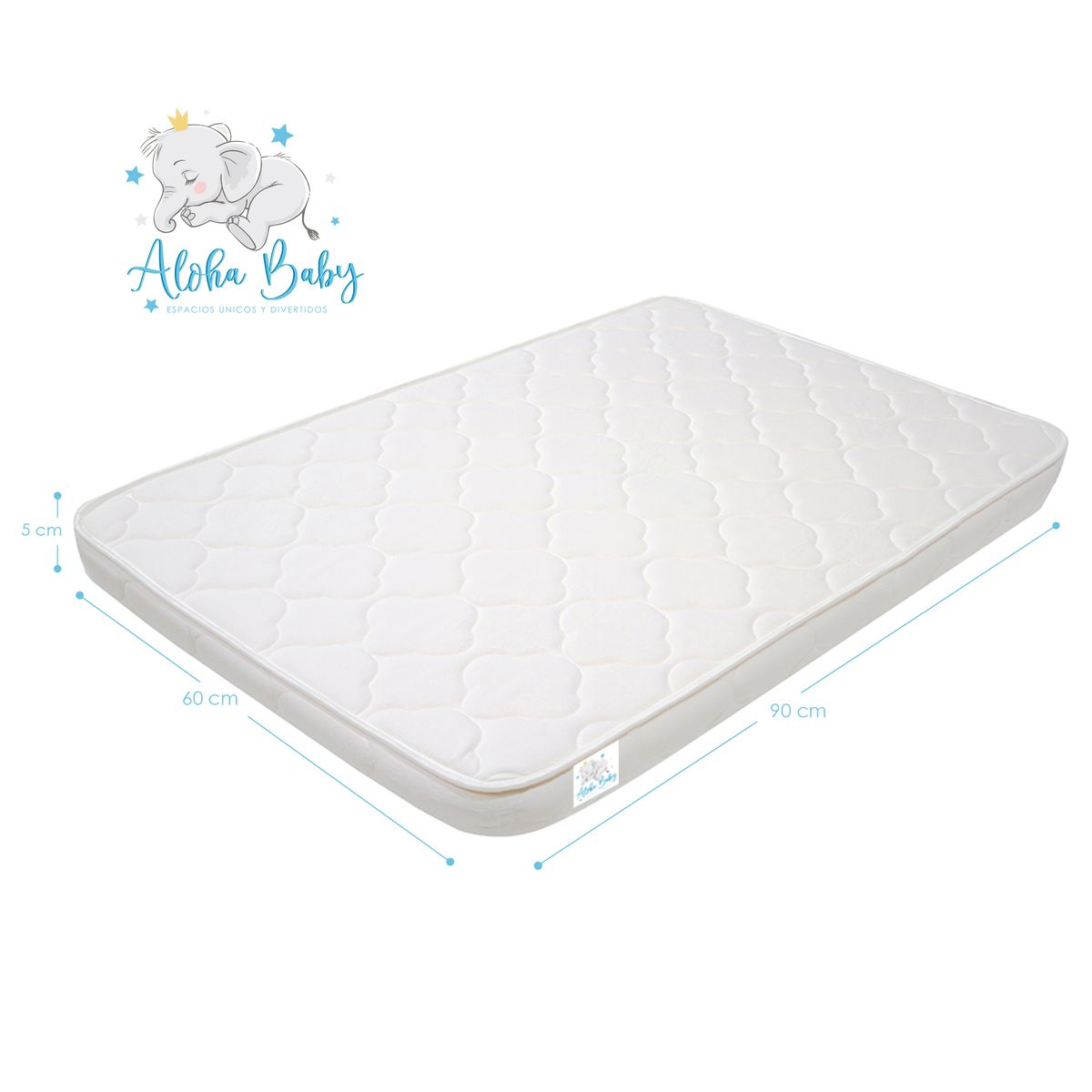 ALOHA BABY - Colchoneta para Corral Colecho de Bebe 90X60x5 Aloha Baby