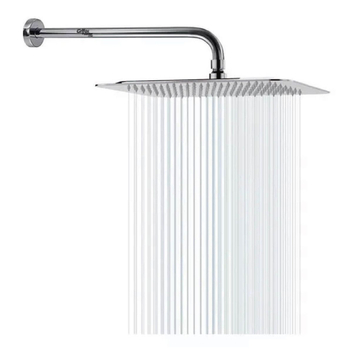 GENERICO - Regadera Ducha Acero Inoxidable Cuadrada 20cm -incluye Tubo.