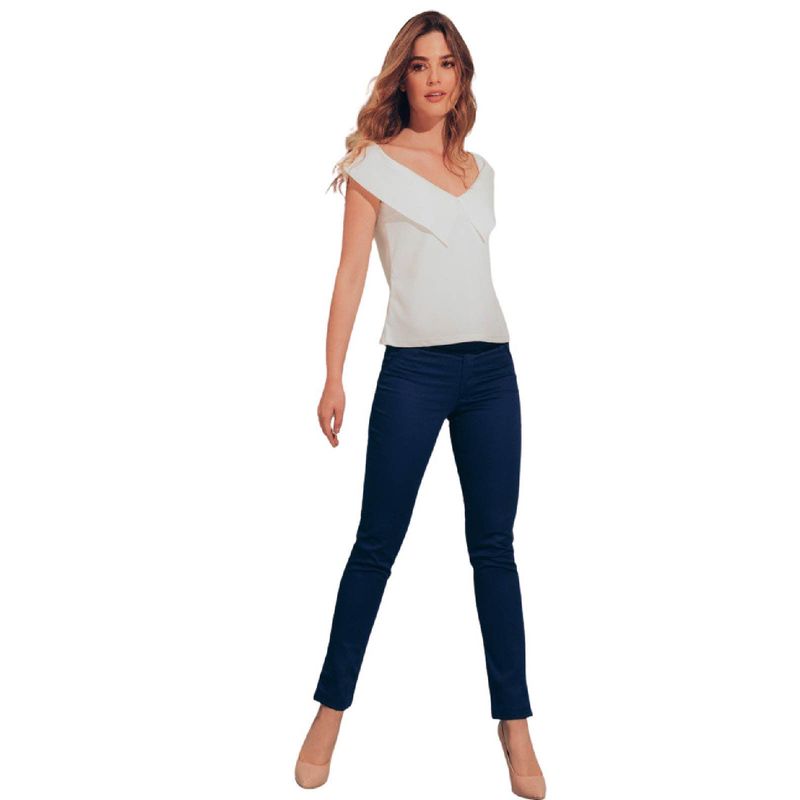 RAGGED - Pantalon Imitacion Bolsillo Linea Azul Ragged