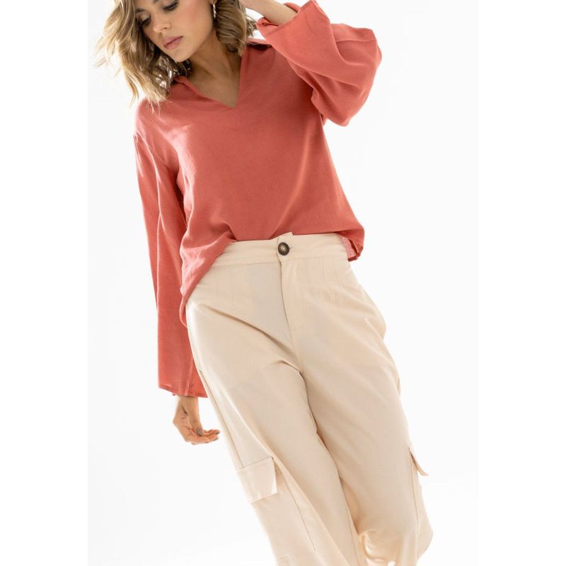 RAGGED - Pantalon Caoba Beige Ragged
