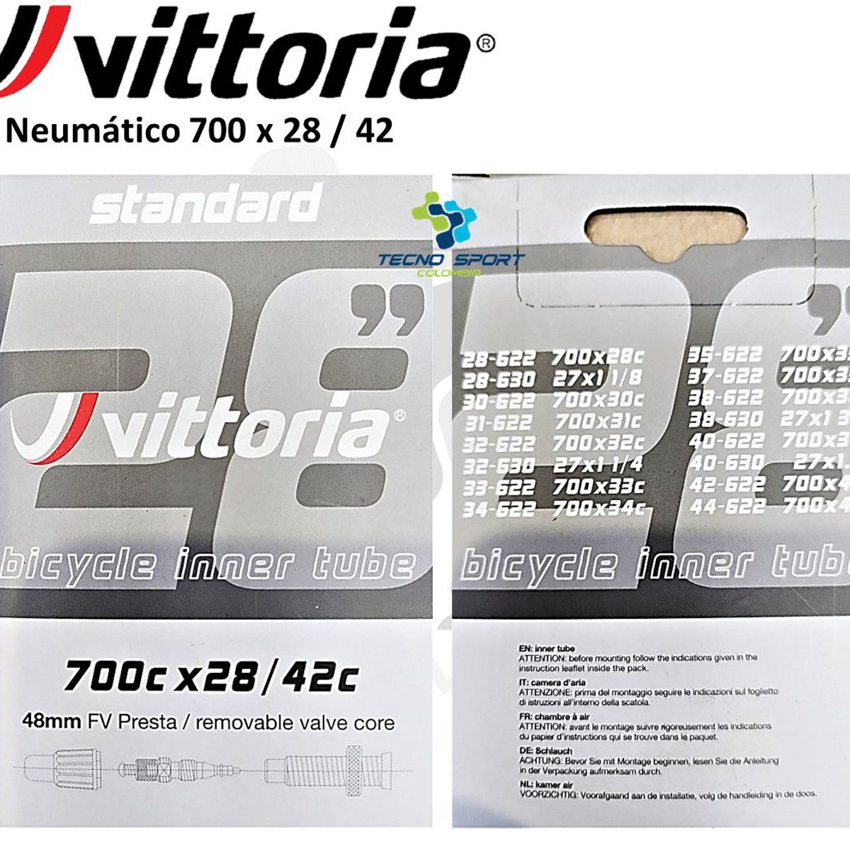 VITTORIA - Neumático Bicicleta Ruta 700 X 28/42 Vittoria X 2 Unidades