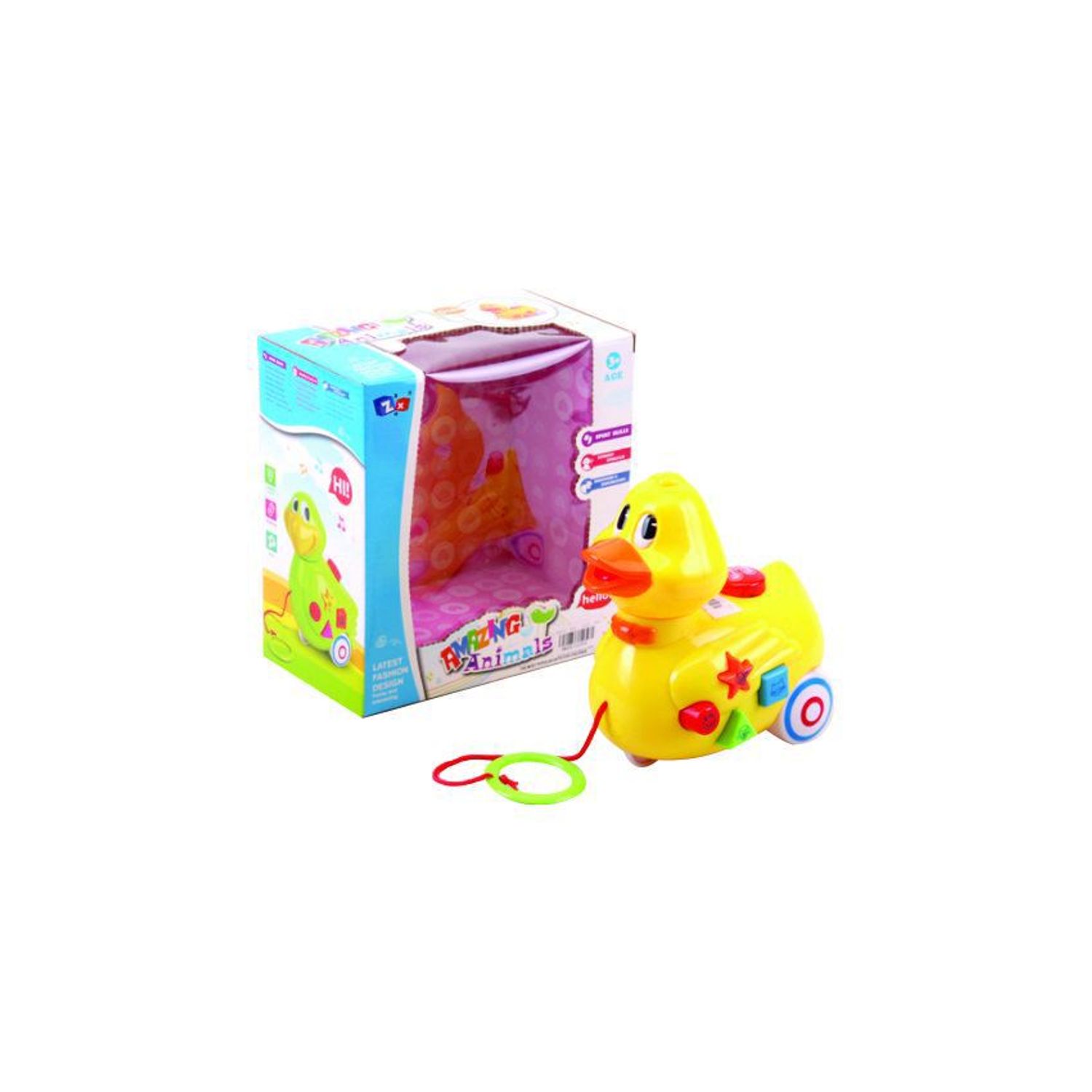TOMY Quack Along Ducks – Familia De Patitos Con Sonido, Tira Del Cordón Y Camina Con Melodía, Para Bebés Desde 10 Meses