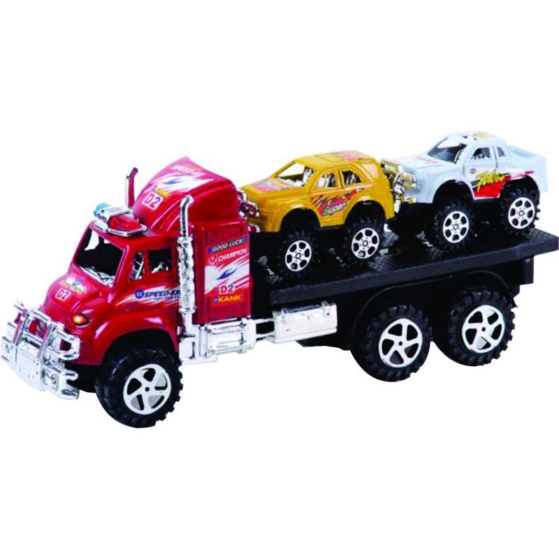 JUGUETELANDIA - Tractomula Racing Con Carros Friccion Base Y Tapa