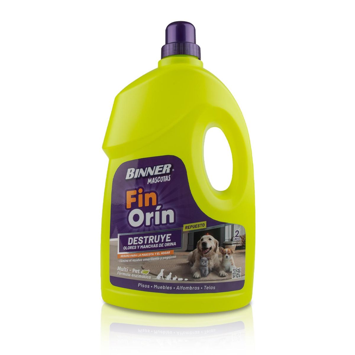 BINNER - Destruye Olores y Manchas Orina BINNER Fin Orín para Mascotas 2Lt