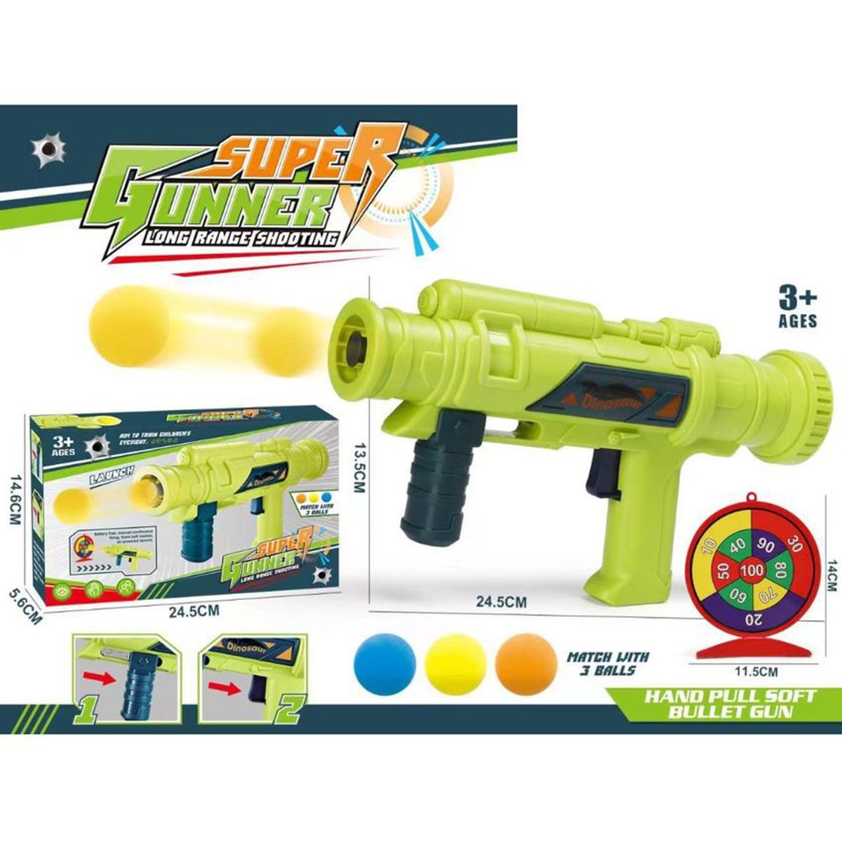 JUGUETELANDIA - Lanza Bolas Super Gunner Caja