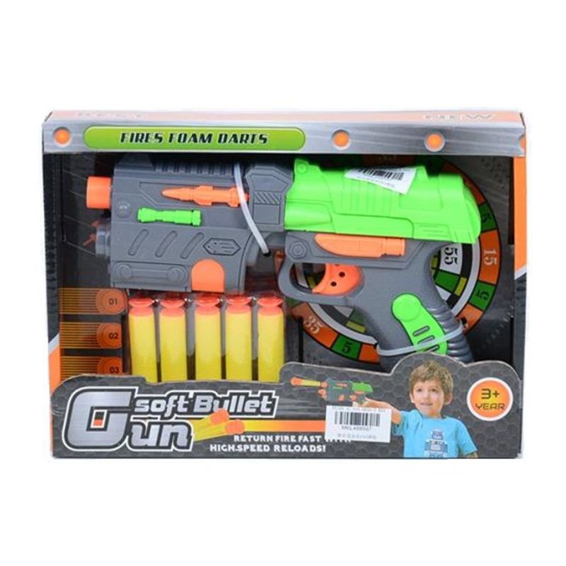 JUGUETELANDIA - LANZA DARDOS GUN CAJA PARA NIÑOS…