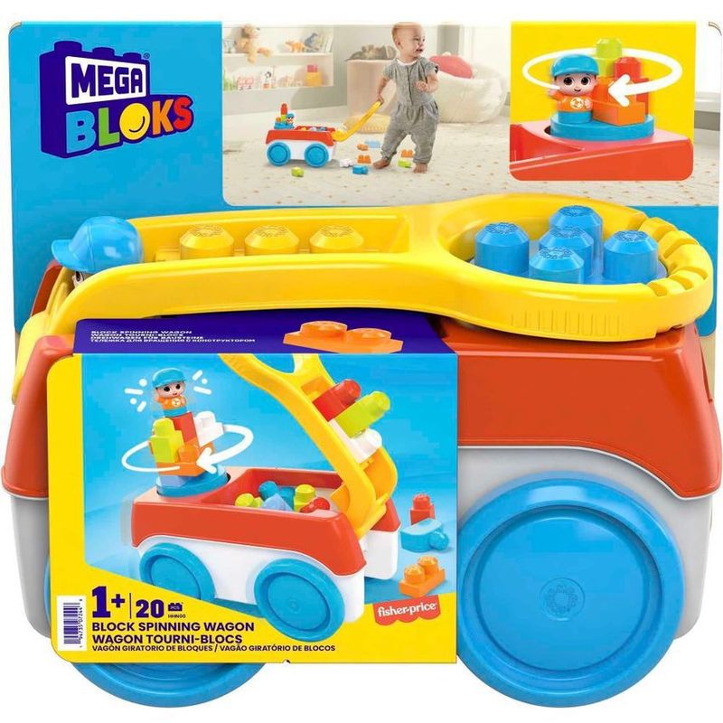 MATTEL - Mega Bloks Juguete de Construcción Vagón Giratorio bloques Mattel