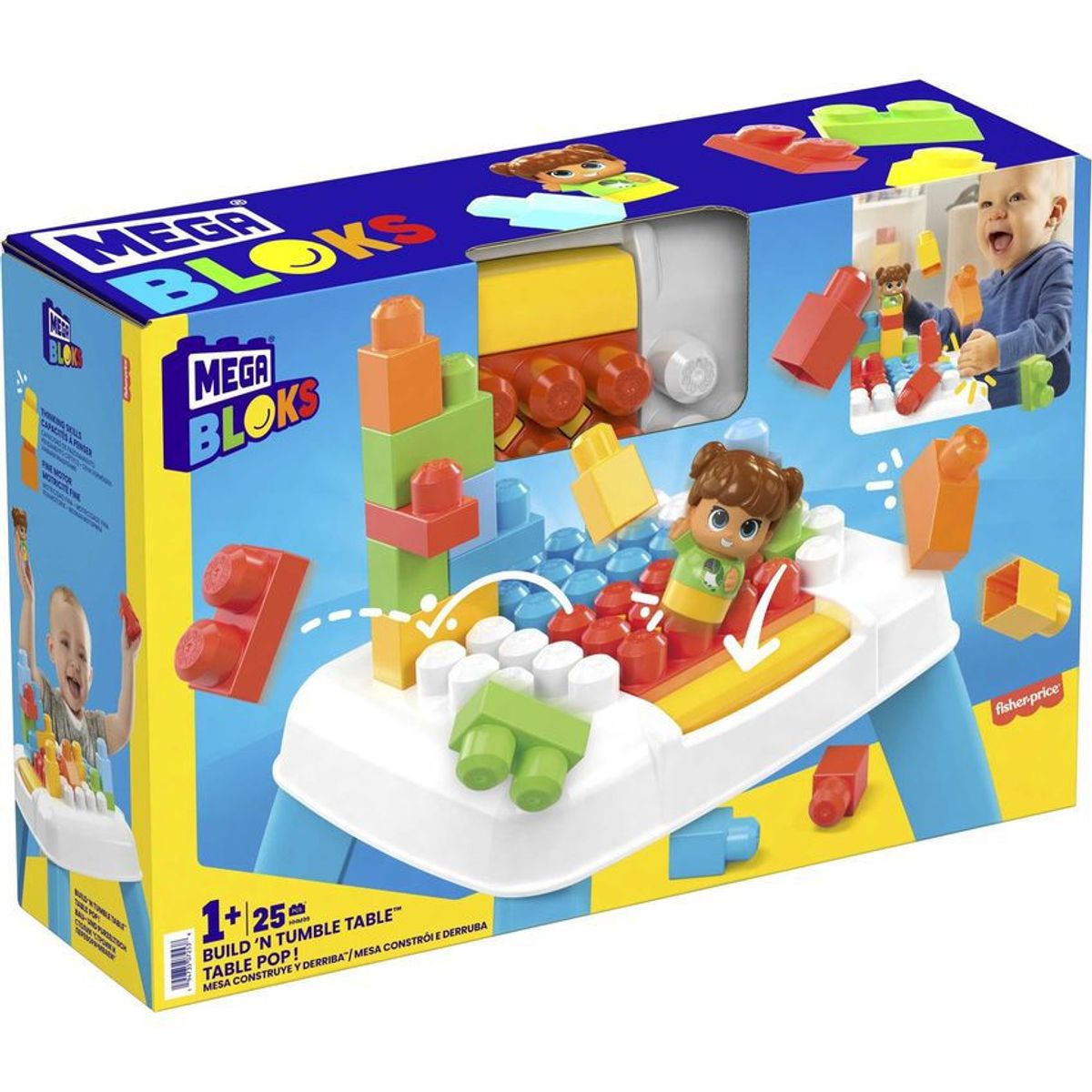 MEGA BLOKS - Mega Bloks Juguete De Construcción Mesa Construye Y Derriba Mattel
