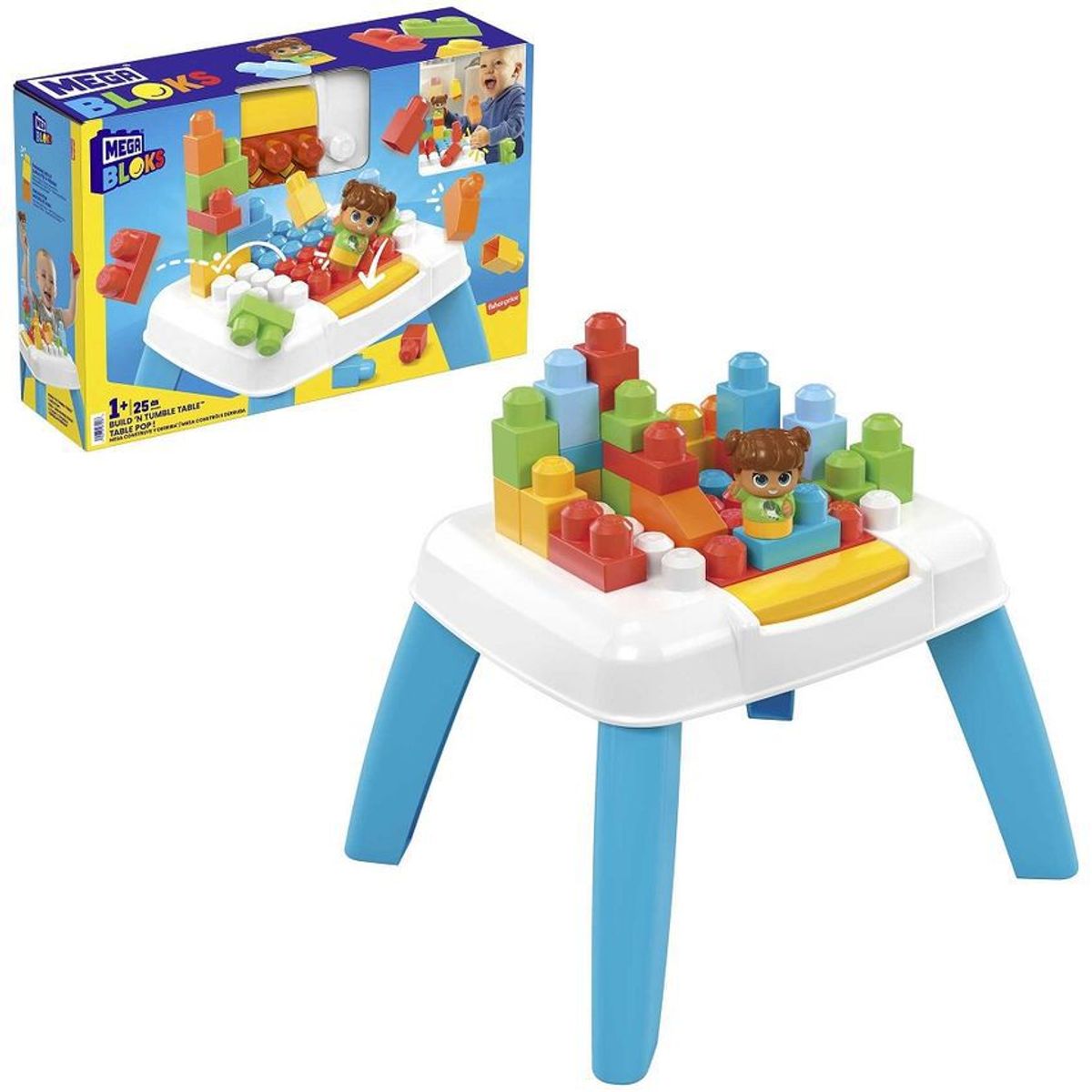 MEGA BLOKS - Mega Bloks Juguete De Construcción Mesa Construye Y Derriba Mattel