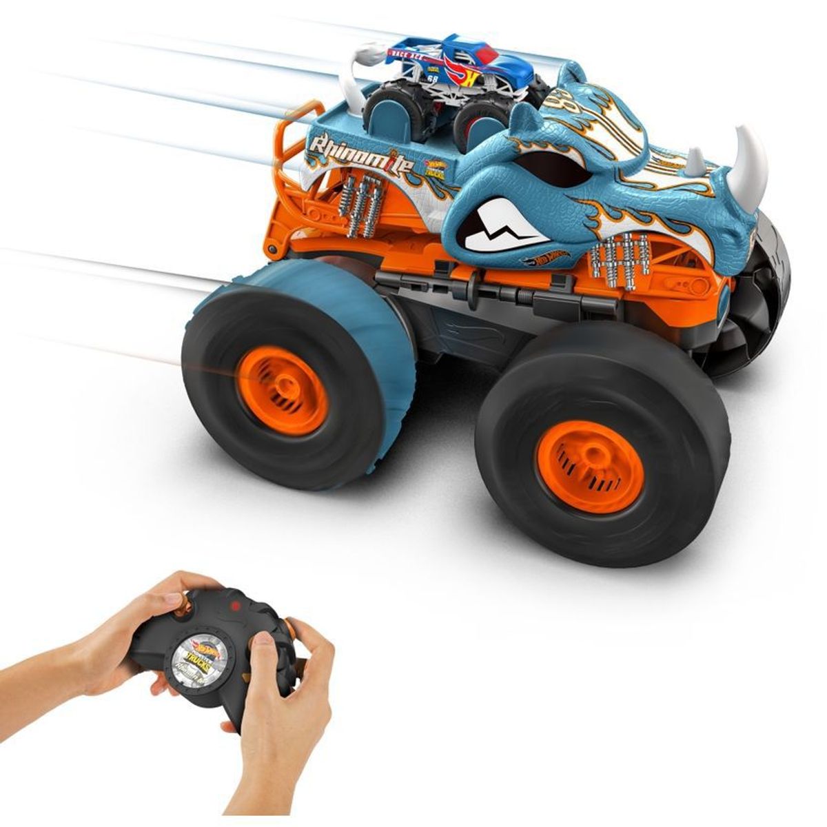 HOT WHEELS - Hot Wheels Radio Control Monster Trucks Rhinomite 2 En 1 Mattel