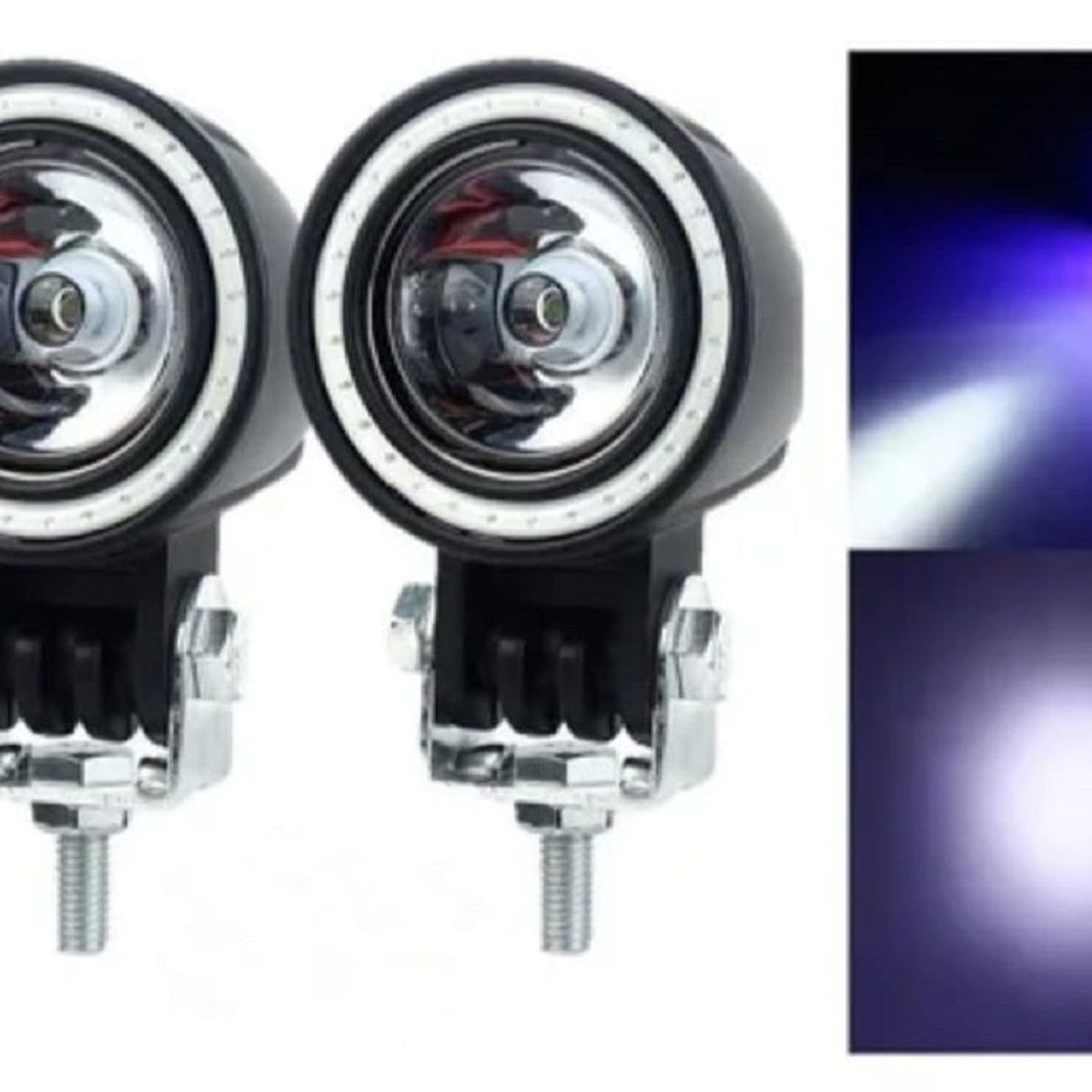 UNIVERSAL - 2 exploradoras led moto alta potencia ojo angel azul blanco