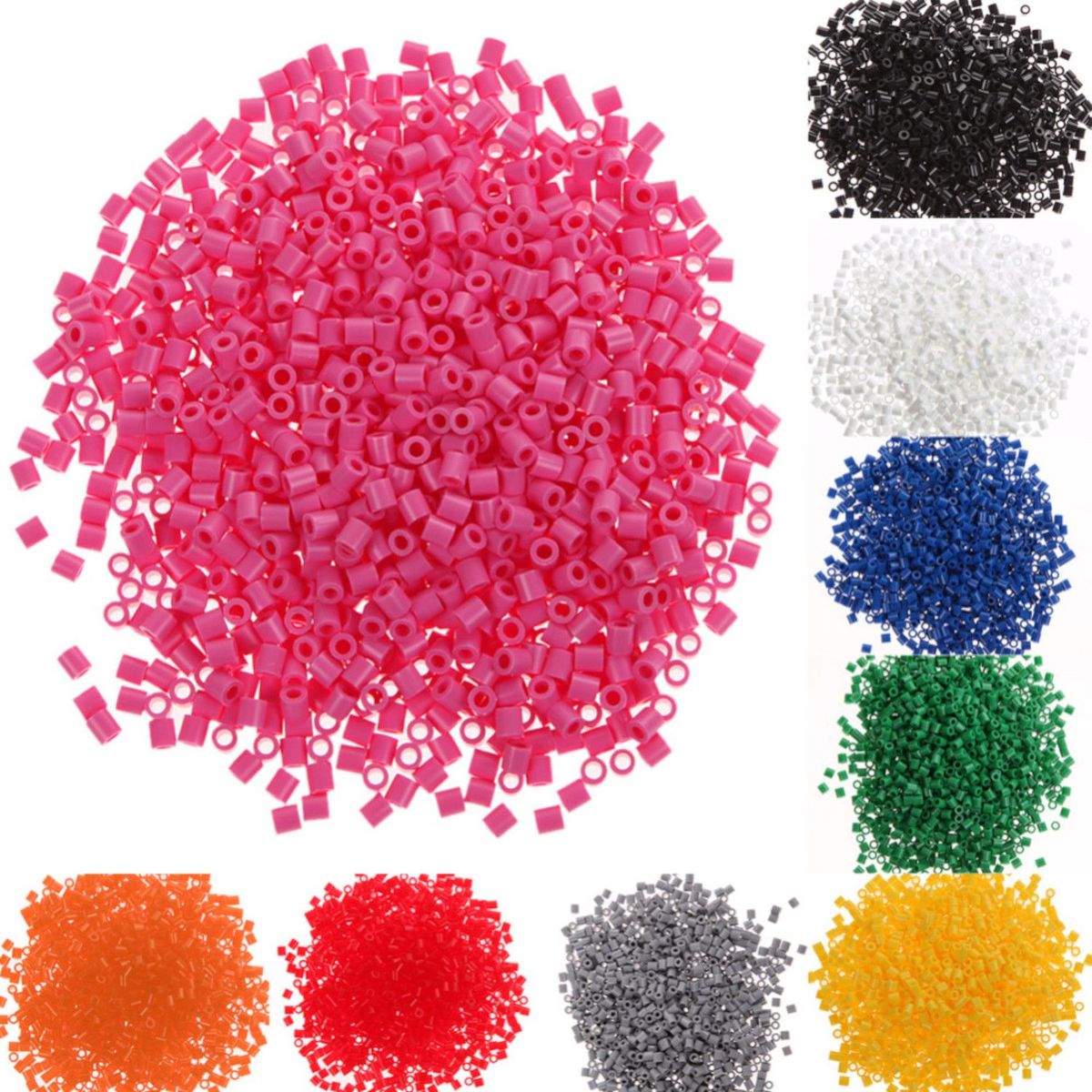 GENERICO - 10 Bolsas Hama Beads Midi 5mm Midi Perler X2.500 Und Colores