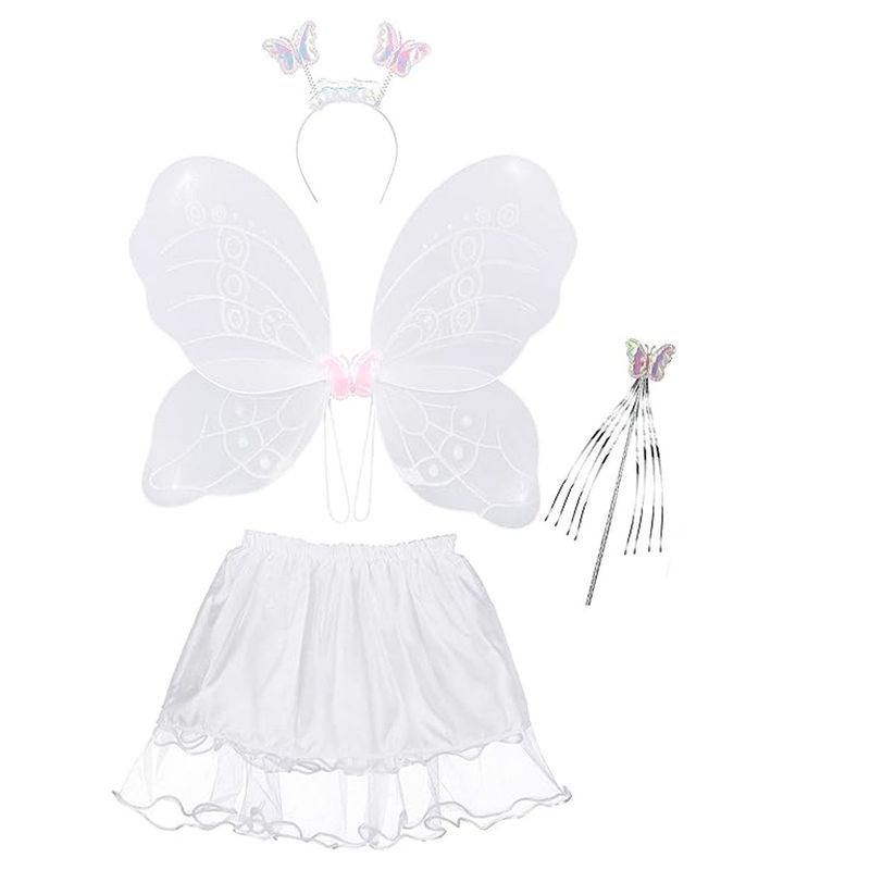 GENERICO - Disfraz Mariposa Alas Tutú Diadema Varita Niñas Halloween