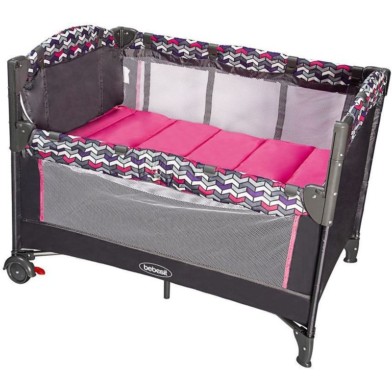 BEBESIT - Cuna Corral Tipo Colecho Sleep Bebesit Rosa Naranja