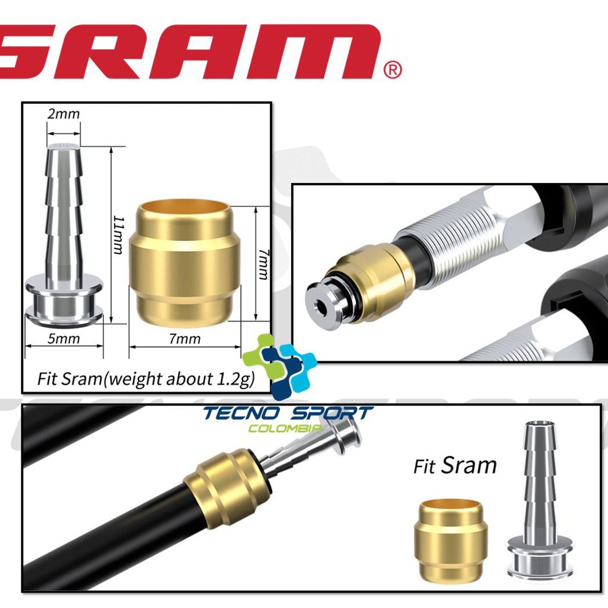 GENERICO - Pin Oliva Freno Disco Sram Hidráulico Fit Sram Kit X2 Sets